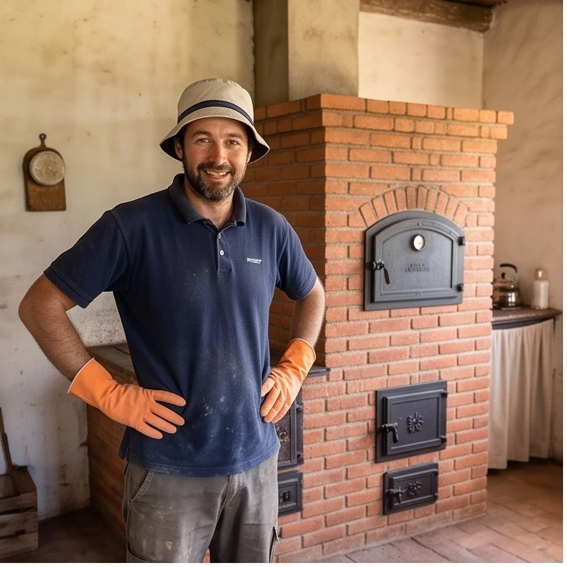 Estufa horno de ladrillos terminada