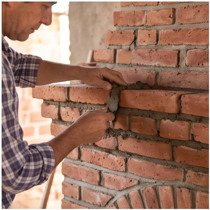 Garganta y conducto de chimenea inglesa en construccion