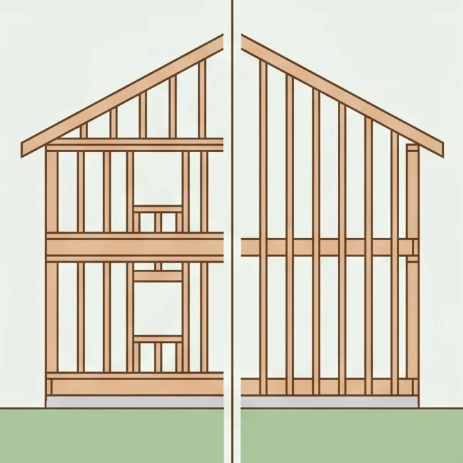 Comparacion entre metodo de plataforma y metodo balon de construccion en madera
