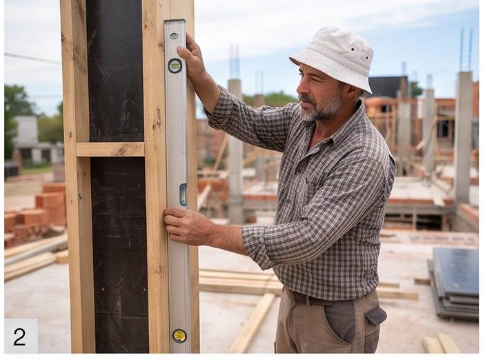 Edgard armando encofrado de columna con tablas y flejes