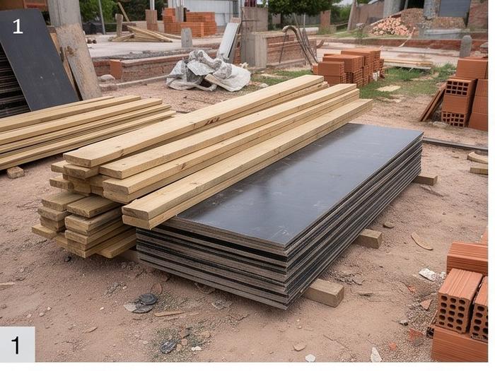 Tablas de madera y placas de fenolico para encofrados